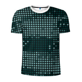 Мужская футболка 3D спортивная с принтом Кибер камуфляж 3 в Тюмени, 100% полиэстер с улучшенными характеристиками | приталенный силуэт, круглая горловина, широкие плечи, сужается к линии бедра | пиксели | темный