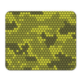 Коврик прямоугольный с принтом Кибер камуфляж 8 в Тюмени, натуральный каучук | размер 230 х 185 мм; запечатка лицевой стороны | желтый | соты