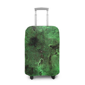 Чехол для чемодана 3D с принтом Зеленый Космос в Тюмени, 86% полиэфир, 14% спандекс | двустороннее нанесение принта, прорези для ручек и колес | вселенная | галактика | звезды