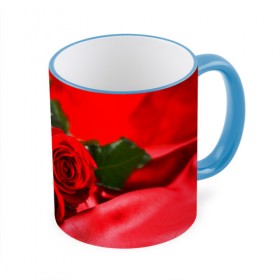 Кружка 3D с принтом Розы в Тюмени, керамика | ёмкость 330 мл | букет | красная | лепесток | разноцветная | роза | цветок