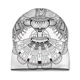 Шапка 3D с принтом Орел Апачи в Тюмени, 100% полиэстер | универсальный размер, печать по всей поверхности изделия | апачи | вождь | воин | животные | запад | канада | лидер | лицо | северная | смешные | талисман | цвет