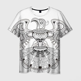 Мужская футболка 3D с принтом Орел Апачи в Тюмени, 100% полиэфир | прямой крой, круглый вырез горловины, длина до линии бедер | апачи | вождь | воин | животные | запад | канада | лидер | лицо | северная | смешные | талисман | цвет