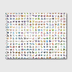 Альбом для рисования с принтом Wall в Тюмени, 100% бумага
 | матовая бумага, плотность 200 мг. | bulbasaur | pikachu | pokemon | squirtle | бальбазар | пикачу | покемон | сквиртл