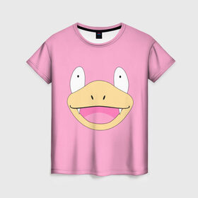Женская футболка 3D с принтом Slowpoke в Тюмени, 100% полиэфир ( синтетическое хлопкоподобное полотно) | прямой крой, круглый вырез горловины, длина до линии бедер | bulbasaur | pikachu | pokemon | squirtle | бальбазар | пикачу | покемон | сквиртл
