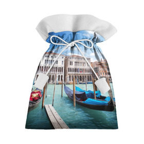Подарочный 3D мешок с принтом Италия (Венеция) в Тюмени, 100% полиэстер | Размер: 29*39 см | Тематика изображения на принте: europe | italy | venice | венеция | вода | европа | ес | италия | каникулы | лодки | отдых | отпуск | солнце | туризм