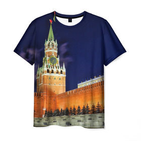 Мужская футболка 3D с принтом Кремль в Тюмени, 100% полиэфир | прямой крой, круглый вырез горловины, длина до линии бедер | moscow | russia | гордость | кремль | москва | отечество | родина | россия | столица