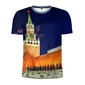 Мужская футболка 3D спортивная с принтом Кремль в Тюмени, 100% полиэстер с улучшенными характеристиками | приталенный силуэт, круглая горловина, широкие плечи, сужается к линии бедра | moscow | russia | гордость | кремль | москва | отечество | родина | россия | столица