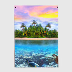 Постер с принтом Мальдивы в Тюмени, 100% бумага
 | бумага, плотность 150 мг. Матовая, но за счет высокого коэффициента гладкости имеет небольшой блеск и дает на свету блики, но в отличии от глянцевой бумаги не покрыта лаком | загар | каникулы | мальдивские острова | мальдивы | отдых | отпуск | пляж | приключения | солнце | туризм