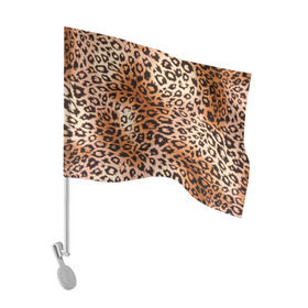 Флаг для автомобиля с принтом Леопардовая шкура в Тюмени, 100% полиэстер | Размер: 30*21 см | гепард | гламур | леопард | мода | роскошь | шерсть