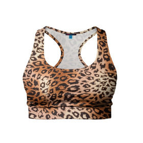 Женский спортивный топ 3D с принтом Леопардовая шкура в Тюмени, 82% полиэстер, 18% спандекс Ткань безопасна для здоровья, позволяет коже дышать, не мнется и не растягивается |  | гепард | гламур | леопард | мода | роскошь | шерсть