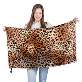 Флаг 3D с принтом Леопардовая шкура в Тюмени, 100% полиэстер | плотность ткани — 95 г/м2, размер — 67 х 109 см. Принт наносится с одной стороны | гепард | гламур | леопард | мода | роскошь | шерсть
