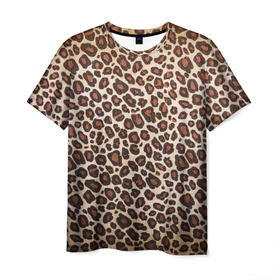 Мужская футболка 3D с принтом Шкура гепарда в Тюмени, 100% полиэфир | прямой крой, круглый вырез горловины, длина до линии бедер | Тематика изображения на принте: гепард | гламур | леопард | мода | пятна | роскошь | ткань | точки | шерсть