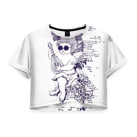 Женская футболка 3D укороченная с принтом Нежный ангел в Тюмени, 100% полиэстер | круглая горловина, длина футболки до линии талии, рукава с отворотами | ангел | граффити | музыка | новинки | популярное | хиппи