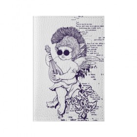 Обложка для паспорта матовая кожа с принтом Нежный ангел в Тюмени, натуральная матовая кожа | размер 19,3 х 13,7 см; прозрачные пластиковые крепления | ангел | граффити | музыка | новинки | популярное | хиппи