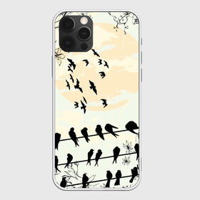Чехол для iPhone 12 Pro Max с принтом Темная стая в Тюмени, Силикон |  | Тематика изображения на принте: ворон | закат | ласточки | новинки | популярное | птицы | темнота