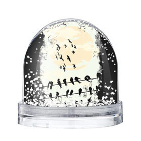 Снежный шар с принтом Темная стая в Тюмени, Пластик | Изображение внутри шара печатается на глянцевой фотобумаге с двух сторон | Тематика изображения на принте: ворон | закат | ласточки | новинки | популярное | птицы | темнота