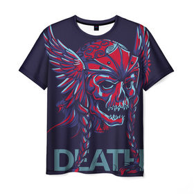 Мужская футболка 3D с принтом Дьявол в Тюмени, 100% полиэфир | прямой крой, круглый вырез горловины, длина до линии бедер | ад | вера | дьявол | мексика | мертвецы | монстр | новинки | огонь | традиции | ходячие | череп