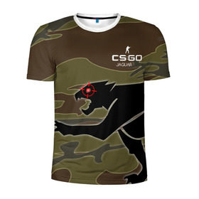 Мужская футболка 3D спортивная с принтом cs:go - Jaguar style (Ягуар) в Тюмени, 100% полиэстер с улучшенными характеристиками | приталенный силуэт, круглая горловина, широкие плечи, сужается к линии бедра | Тематика изображения на принте: cs | csgo | го | кс | ягуар