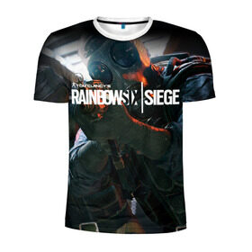 Мужская футболка 3D спортивная с принтом Rainbow six | Siege в Тюмени, 100% полиэстер с улучшенными характеристиками | приталенный силуэт, круглая горловина, широкие плечи, сужается к линии бедра | boom | fire | rainbowsix | siege | tom clansys