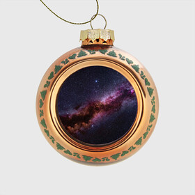 Стеклянный ёлочный шар с принтом Млечный путь в Тюмени, Стекло | Диаметр: 80 мм | вселенная | галактика | звёзды | космическое пространство | космос | созвездие