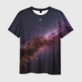 Мужская футболка 3D с принтом Млечный путь в Тюмени, 100% полиэфир | прямой крой, круглый вырез горловины, длина до линии бедер | вселенная | галактика | звёзды | космическое пространство | космос | созвездие