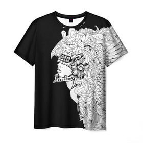 Мужская футболка 3D с принтом Ангел мира в Тюмени, 100% полиэфир | прямой крой, круглый вырез горловины, длина до линии бедер | ангел | белое | девушка | киборг | крылья | новинки | текстуры | цветы | черное