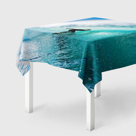 Скатерть 3D с принтом Океан в Тюмени, 100% полиэстер (ткань не мнется и не растягивается) | Размер: 150*150 см | лето | море | океан | отдых | серфинг | синяя