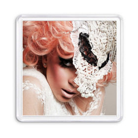Магнит 55*55 с принтом Lady Gaga в Тюмени, Пластик | Размер: 65*65 мм; Размер печати: 55*55 мм | Тематика изображения на принте: lady gaga | звезда | знаменитость | леди гага | музыка | певица