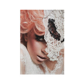 Обложка для паспорта матовая кожа с принтом Lady Gaga в Тюмени, натуральная матовая кожа | размер 19,3 х 13,7 см; прозрачные пластиковые крепления | Тематика изображения на принте: lady gaga | звезда | знаменитость | леди гага | музыка | певица