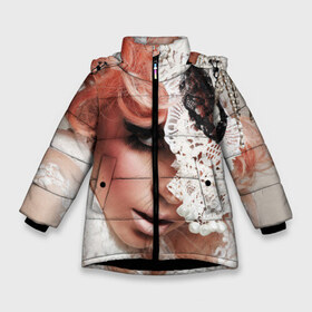 Зимняя куртка для девочек 3D с принтом Lady Gaga в Тюмени, ткань верха — 100% полиэстер; подклад — 100% полиэстер, утеплитель — 100% полиэстер. | длина ниже бедра, удлиненная спинка, воротник стойка и отстегивающийся капюшон. Есть боковые карманы с листочкой на кнопках, утяжки по низу изделия и внутренний карман на молнии. 

Предусмотрены светоотражающий принт на спинке, радужный светоотражающий элемент на пуллере молнии и на резинке для утяжки. | Тематика изображения на принте: lady gaga | звезда | знаменитость | леди гага | музыка | певица