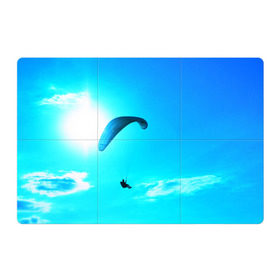 Магнитный плакат 3Х2 с принтом Прыжок в Тюмени, Полимерный материал с магнитным слоем | 6 деталей размером 9*9 см | Тематика изображения на принте: парашют | прыжок | синяя
