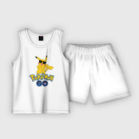 Детская пижама с шортами хлопок с принтом Pokemon GO в Тюмени,  |  | pikachu | pokeball | доллар | золото | пикачу | покеболл | покемон