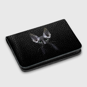 Картхолдер с принтом с принтом Сфинкс 2 в Тюмени, натуральная матовая кожа | размер 7,3 х 10 см; кардхолдер имеет 4 кармана для карт; | кот | котенок | котик | котэ | кошка | сфинкс