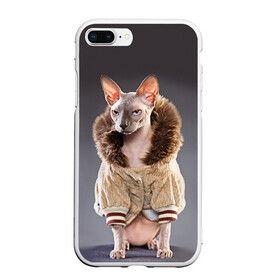 Чехол для iPhone 7Plus/8 Plus матовый с принтом Сфинкс 4 в Тюмени, Силикон | Область печати: задняя сторона чехла, без боковых панелей | Тематика изображения на принте: кот | котенок | котик | котэ | кошка | сфинкс