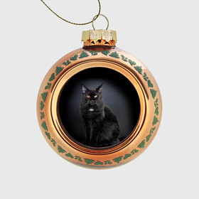 Стеклянный ёлочный шар с принтом Мейн-кун 3 в Тюмени, Стекло | Диаметр: 80 мм | кот | котенок | котик | котэ | кошка | мейн кун | мейнкун | мэйн кун | мэйнкун