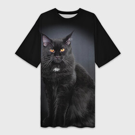 Платье-футболка 3D с принтом Мейн кун 3 в Тюмени,  |  | Тематика изображения на принте: кот | котенок | котик | котэ | кошка | мейн кун | мейнкун | мэйн кун | мэйнкун