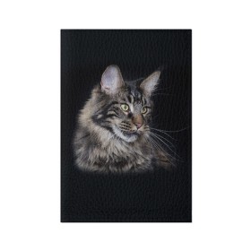 Обложка для паспорта матовая кожа с принтом Мейн-кун 5 в Тюмени, натуральная матовая кожа | размер 19,3 х 13,7 см; прозрачные пластиковые крепления | Тематика изображения на принте: кот | котенок | котик | котэ | кошка | мейн кун | мейнкун | мэйн кун | мэйнкун