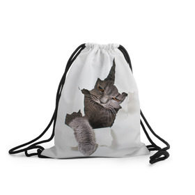 Рюкзак-мешок 3D с принтом Британец 4 в Тюмени, 100% полиэстер | плотность ткани — 200 г/м2, размер — 35 х 45 см; лямки — толстые шнурки, застежка на шнуровке, без карманов и подкладки | британец | британская | британцы | кот | котенок | котик | котэ | кошка