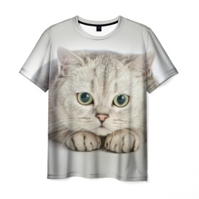 Мужская футболка 3D с принтом Британец 6 в Тюмени, 100% полиэфир | прямой крой, круглый вырез горловины, длина до линии бедер | Тематика изображения на принте: британец | британская | британцы | кот | котенок | котик | котэ | кошка