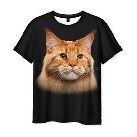 Мужская футболка 3D с принтом Мейн-кун 6 в Тюмени, 100% полиэфир | прямой крой, круглый вырез горловины, длина до линии бедер | Тематика изображения на принте: кот | котенок | котик | котэ | кошка | мейн кун | мейнкун | мэйн кун | мэйнкун