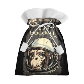 Подарочный 3D мешок с принтом Космо мартышка в Тюмени, 100% полиэстер | Размер: 29*39 см | Тематика изображения на принте: космос | луна | мартышка | новинки | обезьяна | популярное | спутник | шимпанзе