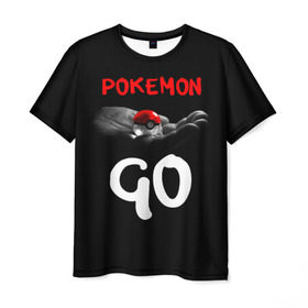 Мужская футболка 3D с принтом Pokemon GO 5 в Тюмени, 100% полиэфир | прямой крой, круглый вырез горловины, длина до линии бедер | pikachu | poke ball | pokemon | pokemon go | пикачу | покемон