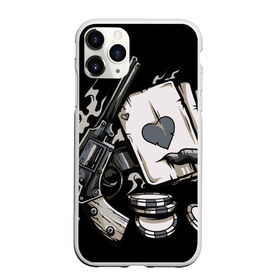 Чехол для iPhone 11 Pro Max матовый с принтом Смертельная игра в Тюмени, Силикон |  | Тематика изображения на принте: карты | пистолет | покер | ствол