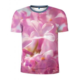 Мужская футболка 3D спортивная с принтом Душистая сирень в Тюмени, 100% полиэстер с улучшенными характеристиками | приталенный силуэт, круглая горловина, широкие плечи, сужается к линии бедра | лепестки | прикольные картинки | сирень | цветение | цветочки | цветы
