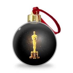 Ёлочный шар с принтом Оскар в Тюмени, Пластик | Диаметр: 77 мм | американская киноакадемия | золото | кинематограф | кино | кинофестиваль | награда | премия оскар
