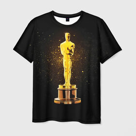 Мужская футболка 3D с принтом Оскар в Тюмени, 100% полиэфир | прямой крой, круглый вырез горловины, длина до линии бедер | Тематика изображения на принте: американская киноакадемия | золото | кинематограф | кино | кинофестиваль | награда | премия оскар