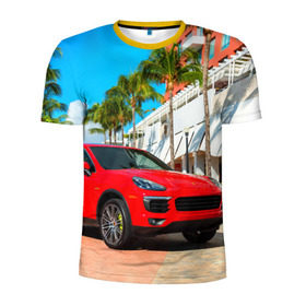Мужская футболка 3D спортивная с принтом Porsche в Тюмени, 100% полиэстер с улучшенными характеристиками | приталенный силуэт, круглая горловина, широкие плечи, сужается к линии бедра | porsche | авто | автомобиль | скорость