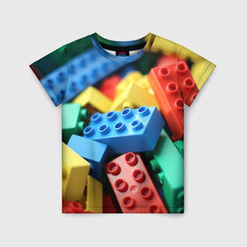 Детская футболка 3D с принтом Лего в Тюмени, 100% гипоаллергенный полиэфир | прямой крой, круглый вырез горловины, длина до линии бедер, чуть спущенное плечо, ткань немного тянется | Тематика изображения на принте: lego | дети