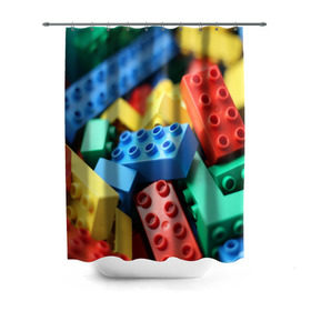 Штора 3D для ванной с принтом Лего в Тюмени, 100% полиэстер | плотность материала — 100 г/м2. Стандартный размер — 146 см х 180 см. По верхнему краю — пластиковые люверсы для креплений. В комплекте 10 пластиковых колец | lego | дети