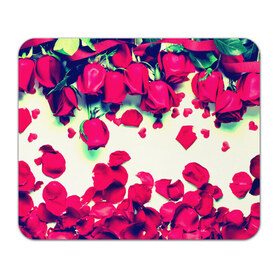 Коврик прямоугольный с принтом Розовые розы в Тюмени, натуральный каучук | размер 230 х 185 мм; запечатка лицевой стороны | лепестки | цветы